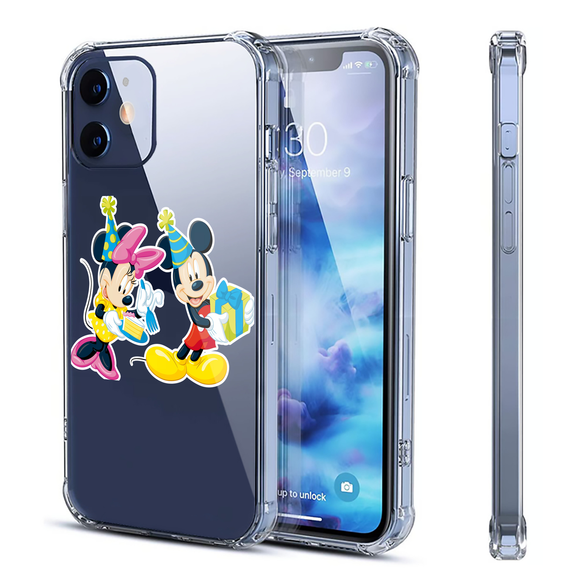 （画像用） ミッキーマウス Mickey Mouse 【iPhone 12シリーズ対応】透明スマホケース（クリアソフトケース）